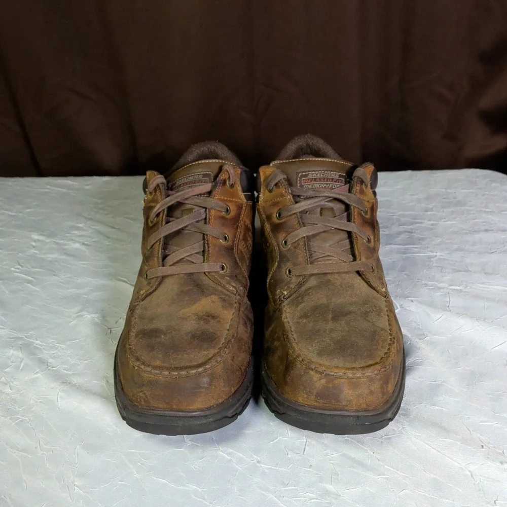 Skechers Segment Melego Chukka Boots Mens Size 12EW Extra Wide Brown Leather